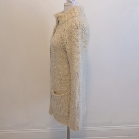 Free People Cream Fuzzy Cardigan Sweater - Picture 3 of 8